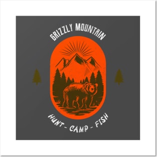 Grizzly Mountain Hunt Camp Fish - Red V2 Posters and Art